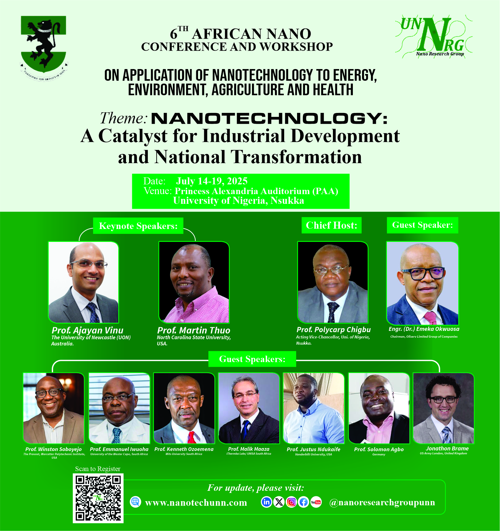 6th Biennial African Nano Conference and Workshop